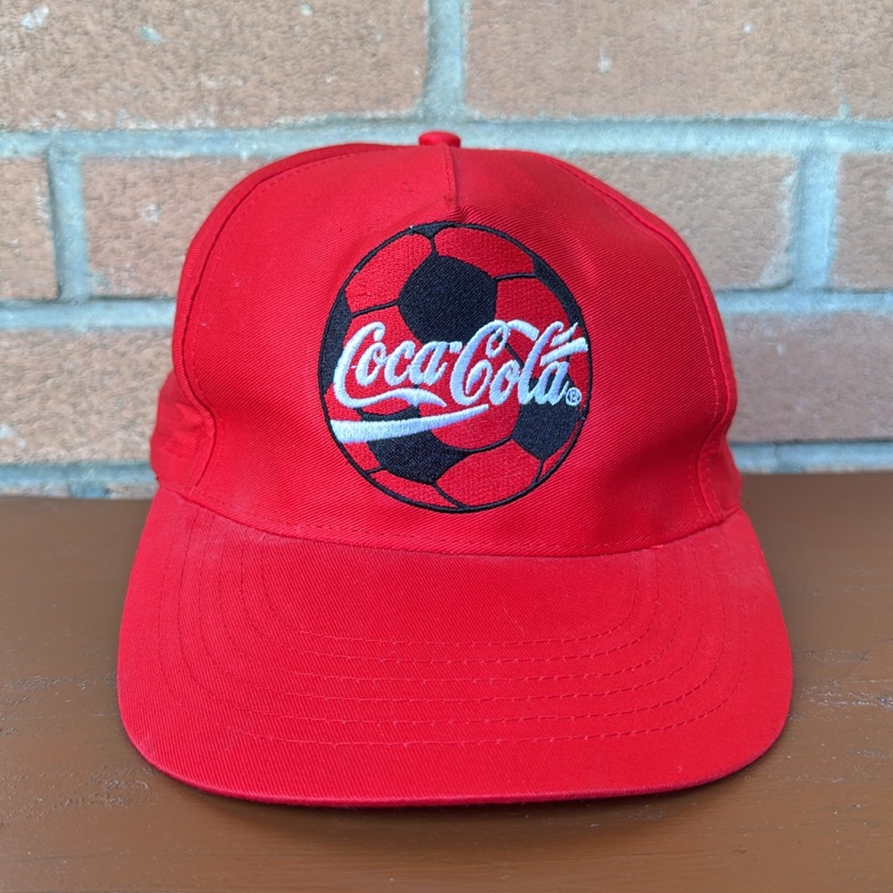 Vintage Coca Cola Soccer Snapback / Red